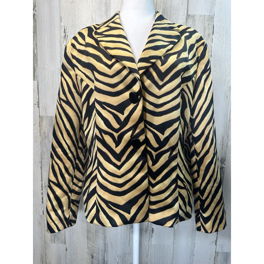 Mob Wife Sexy VTG Leopard/Animal Print Blazer 2 Button 14 Jacket Shoulder Pads‎